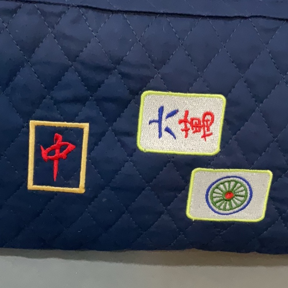 Large Blue Mahjongg tile bag - Picture 2 of 7